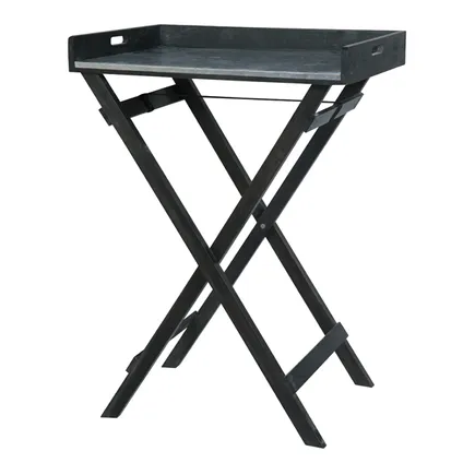 Table de culture Kebo FSC noir bois acacia pliable 70x50x90cm