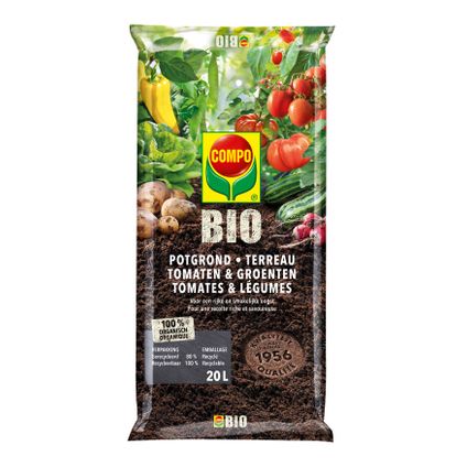 Compo Bio potgrond Tomaten & Groenten 20L