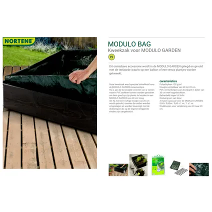 Nortene Modulo Bag plantenzak groen 60x60x40cm 2