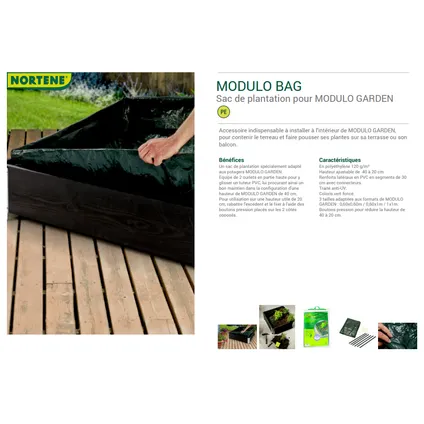 Sac de plantation Nortene Modulo Bag vert 60x60x40cm 3
