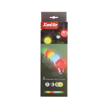 Xanlite ledlamp P45 gekleurd licht E27 1,2W 5 stuks 4