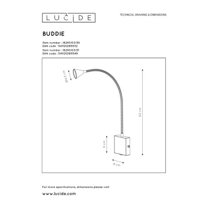 Lucide wandlamp LED Buddy zwart 3W 5