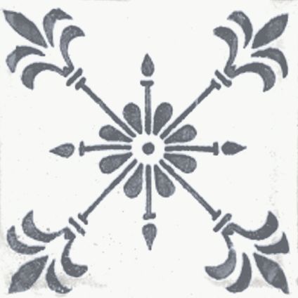 Wand- en vloertegel Vintage Perla - Keramiek - Wit/Grijs - 22,5x22,5cm - 1 stuk