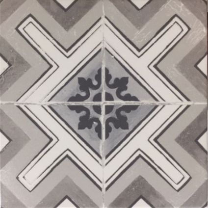 Wand- en vloertegel Perla - Keramiek - Wit/Grijs - 22,5x22,5cm - 1 stuk