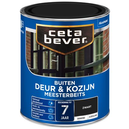 CetaBever dekkend meesterbeits deur & kozijn 250 zwart 750 ml