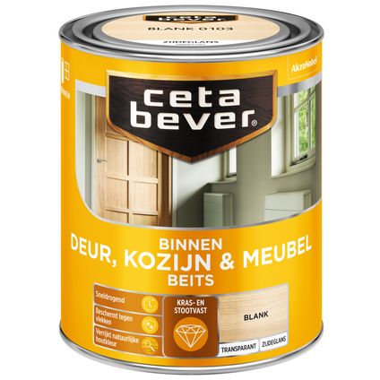 CetaBever transparant binnenbeits deur & kozijn ac 0103 blank 750 ml