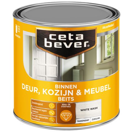 CetaBever transparant binnenbeits deur & kozijn ac 0591 white wash 250 ml