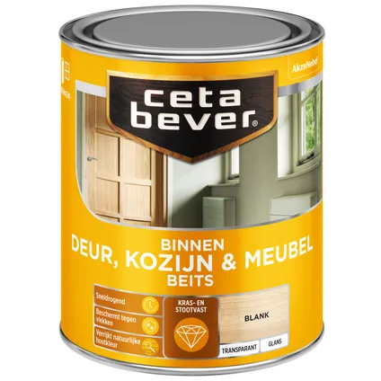 CetaBever binnenbeits transparant Deur & Kozijn glans blank 750ml