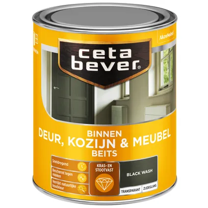 CetaBever transparant binnenbeits deur & kozijn ac 0597 black wash 750 ml