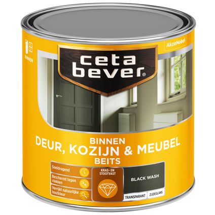 CetaBever transparant binnenbeits deur & kozijn ac 0597 black wash 250 ml
