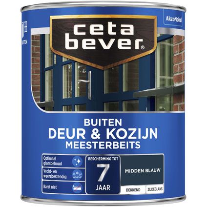 CetaBever Deur & Kozijn meesterbeits Midden blauw Zijdeglans 0,75L