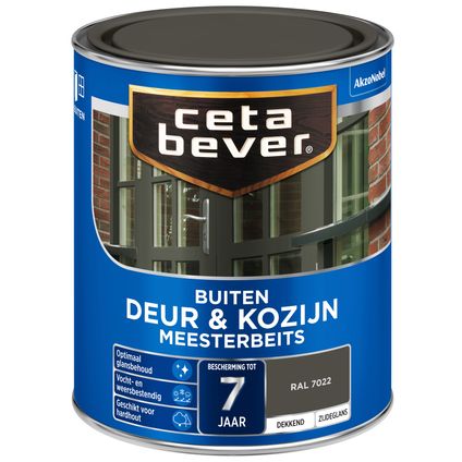 CetaBever dekkend meesterbeits deur & kozijn ral 7022 750 ml