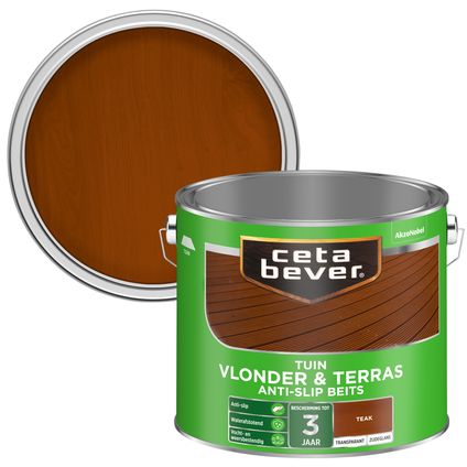 Cetabever Vlonder- Terrasbeits antislip teak 2,5 L