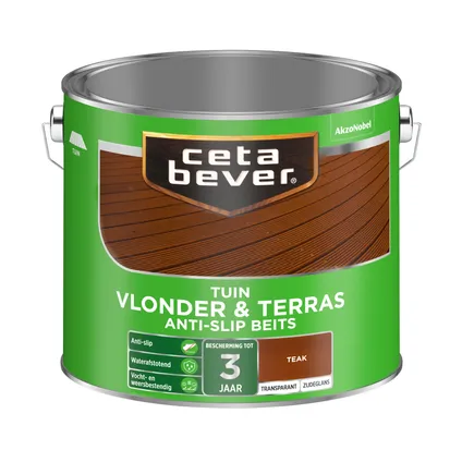 Cetabever Vlonder- Terrasbeits antislip teak 2,5 L 2