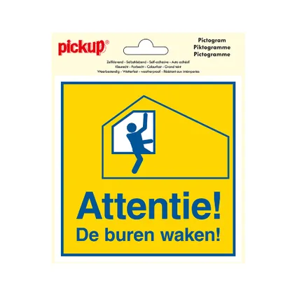 Pickup pictogram 'attentie! buurtpreventie!' 150x150mm