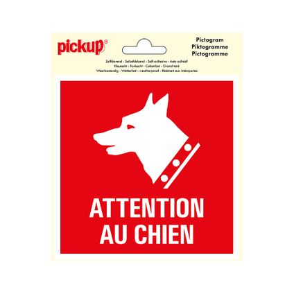 Pictogramme Pickup Attention au chien 150x150mm