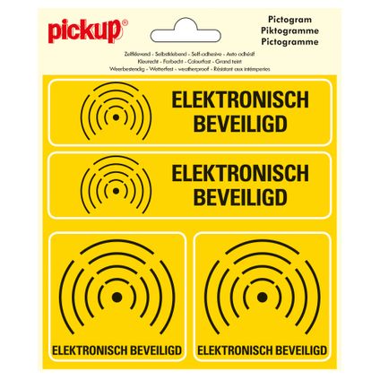Pickup sticker Elektronisch beveiligd - alarm15x15cm