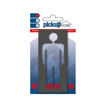 Pictogramme sticker adhésif Pickup 3D Home Dia homme gris