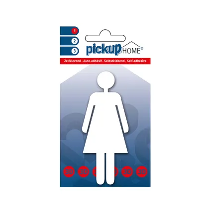 Pictogramme sticker adhésif Pickup 3D Home Dia femme blanc