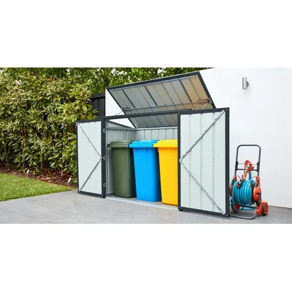 Globel afvalcontainerberging Easy 53 staal antraciet 174x101x131,50cm 28