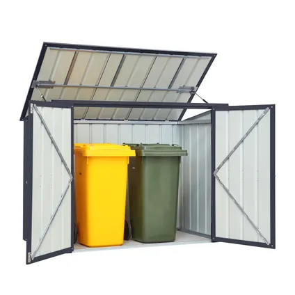 Globel afvalcontainerberging Easy 53 staal antraciet 174x101x131,50cm 45