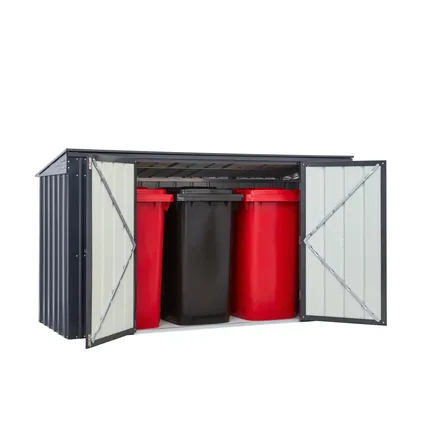 Globel afvalcontainerberging Easy 73 - plaatstaal - antraciet - 233x95x132cm 22