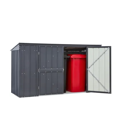 Globel afvalcontainerberging Easy 73 - plaatstaal - antraciet - 233x95x132cm 23