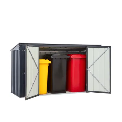 Globel afvalcontainerberging Easy 73 - plaatstaal - antraciet - 233x95x132cm 26