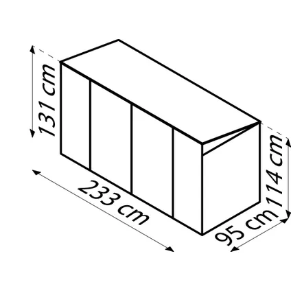 Globel afvalcontainerberging Easy 73 - plaatstaal - antraciet - 233x95x132cm 31