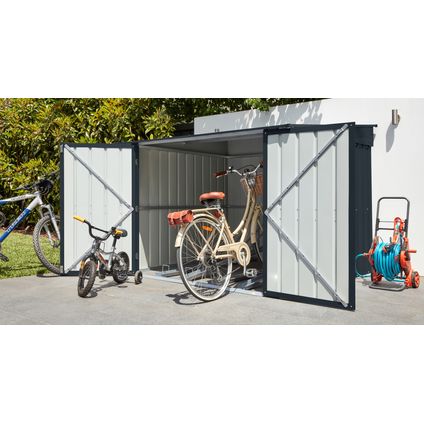 Globel fietsberging Family 66 -plaatstaal - antraciet - 200x189cm