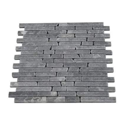 Mozaïektegel Bluestone Strips - Natuursteen - Zwart - 30x30cm - 1 stuk