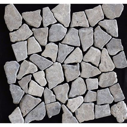 Mozaïektegel Stone Chips - Natuursteen - Grijs - 30x30cm - 1 stuk