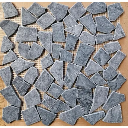 Mozaïektegel Stone Chips - Natuursteen - Grijs - 30x30cm - 1 stuk