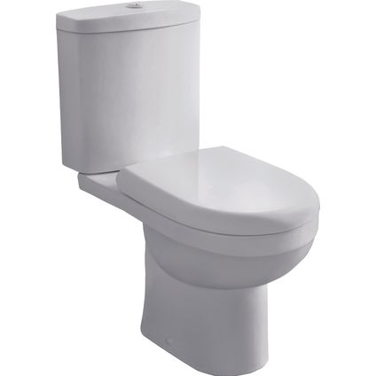 Van Marcke duoblok toilet Cobro I AO aansluiting I Soft-close toiletzitting wit