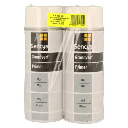 Peinture en spray Sencys Duopack blanc mat 2x 400 ml