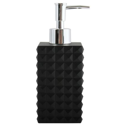 MSV Zeeppompje/dispenser - Kubik - kunststeen - zwart- 7 x 17 cm