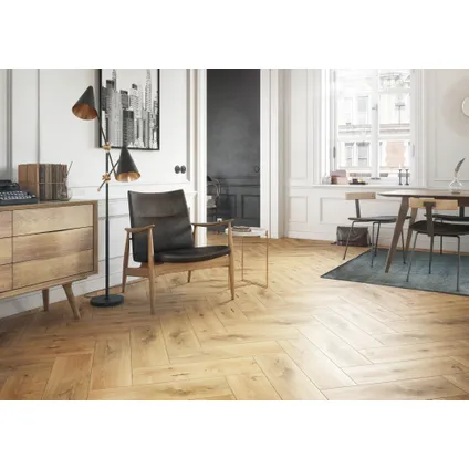 Wand- en vloertegel Sandwood - Keramiek - Houtlook donker - 18,5x60cm - Pakketinhoud 1m² 5