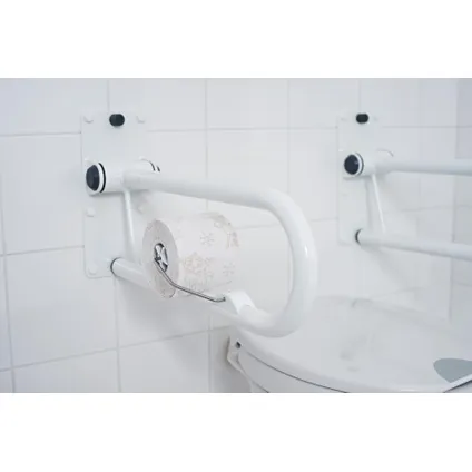 Porte-rouleau de papier toilette pour poignée d'appui pour toilettes Tim Ridder ABS/inox blanc 2