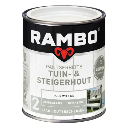 Rambo pantserbeits tuin en steigerhout 1138 puurwit 0,75L 3
