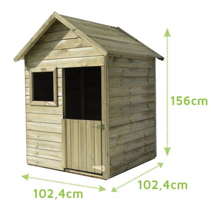 Maisonnette en bois pour enfant Emy 102x102x156cm