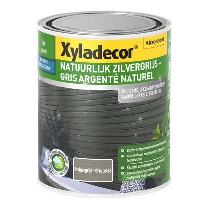 Xyladecor houtbeits zilvergrijs naturel steigergrijs 1L