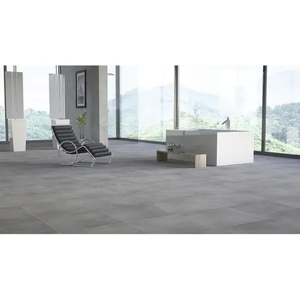 Wand- en vloertegel Core Fume - Keramiek - Mat - Grijs - 80x80cm - Pakketinhoud 1,28m² 2