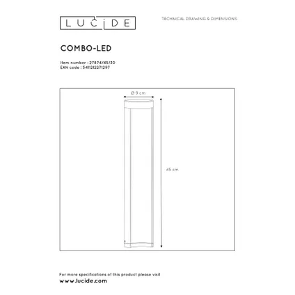 Lucide sokkellamp Combo 1 zwart ⌀9cm 7W 6