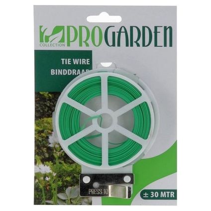 Pro Garden IJzerdraad / planten binddraad / staaldraad - groen - 30M
