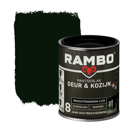 Rambo pantserlak deur en kozijn dekkend zijdeglans 1128 grachtengroen 0,75L