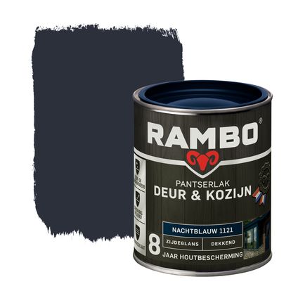 Rambo pantserlak deur en kozijn dekkend zijdeglans 1121 nachtblauw 0,75L