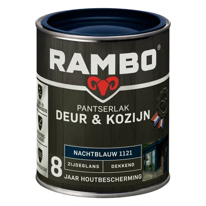 Rambo pantserlak deur en kozijn dekkend zijdeglans 1121 nachtblauw 0,75L 3