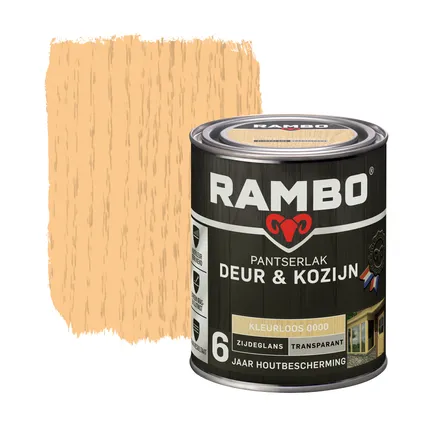 Rambo pantserlak deur en kozijn transparant zijdeglans 0000 kleurloos 0,75L