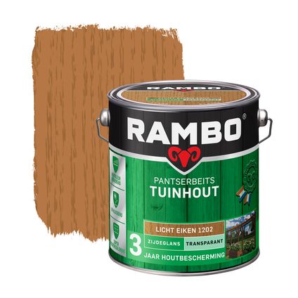 Rambo pantserbeits tuinhout transparant zijdeglans 1202 lichteiken 2,5L