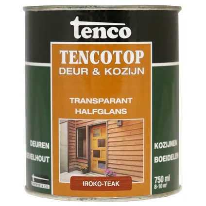 Tenco Tencotop houtveredeling deur & kozijn transparant halfglans irokoteak 0,75L